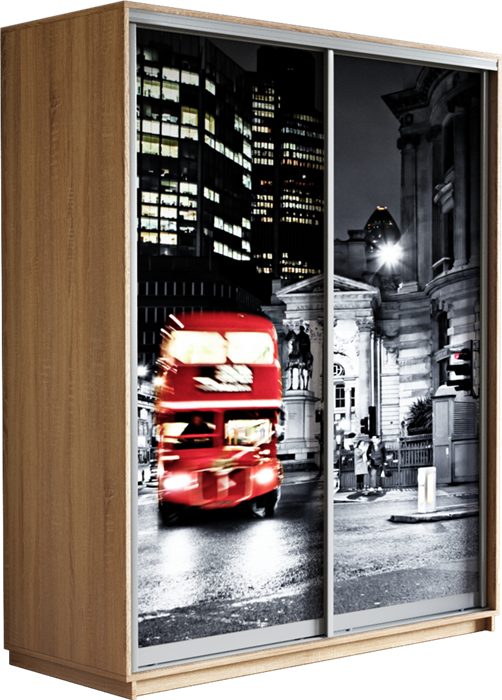 Шкаф-купе Дуо 1400/2400/450 (Фотопечать Лондон) - фото 24868