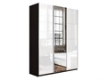 Шкаф-купе Прайм 2100/2300/570 Белое стекло/Зеркало/Белое стекло 2360