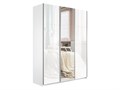 Шкаф-купе Прайм 2100/2300/570 Белое стекло/Зеркало/Белое стекло 2360