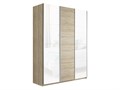 Шкаф-купе Прайм 1800/2300/570 Белое стекло/ДСП/Белое стекло 2375
