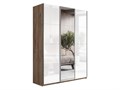 Шкаф-купе Милан 1800/2300/570 (Белое стекло/Зеркало/Белое стекло) 2444
